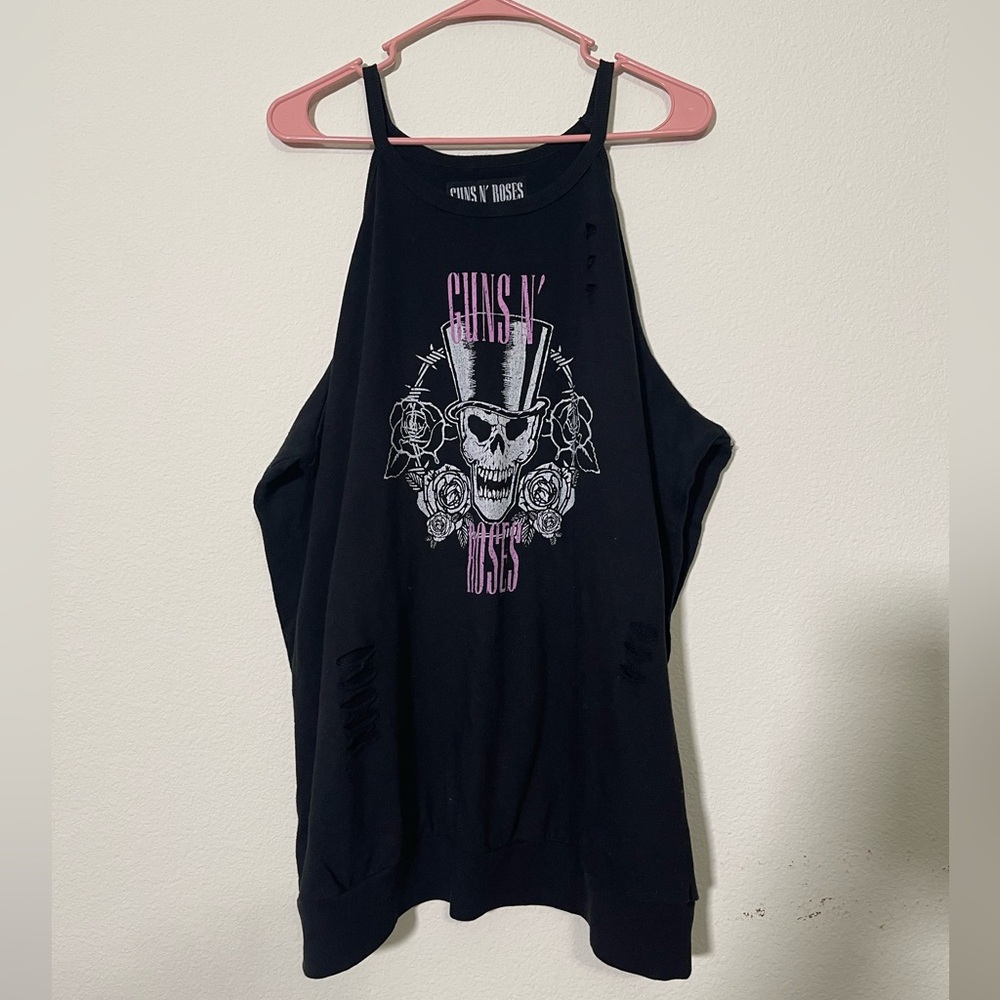TORRID Guns N' Roses Distressed Cold Shoulder Sweater Size 2